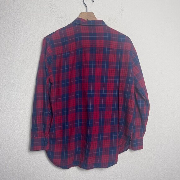 Madewell Edina Oversized Boyshirt Plaid Red Blue Button Front Shirt Women’s M - Picture 10 of 12